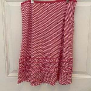 Loft checkered pink skirt